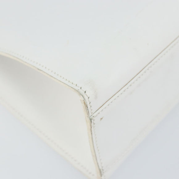 GUCCI Hand Bag Leather White Gold 001 2122 1773 Auth 146899