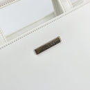 GUCCI Hand Bag Leather White Gold 001 2122 1773 Auth 146899-17