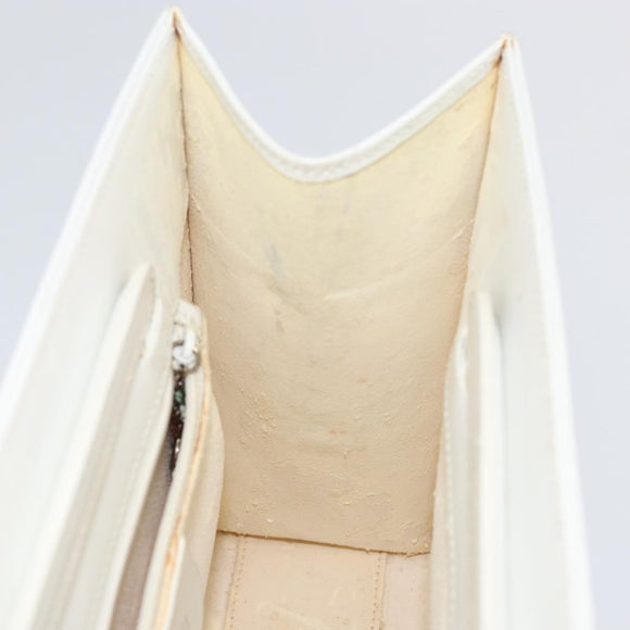 GUCCI Hand Bag Leather White Gold 001 2122 1773 Auth 146899