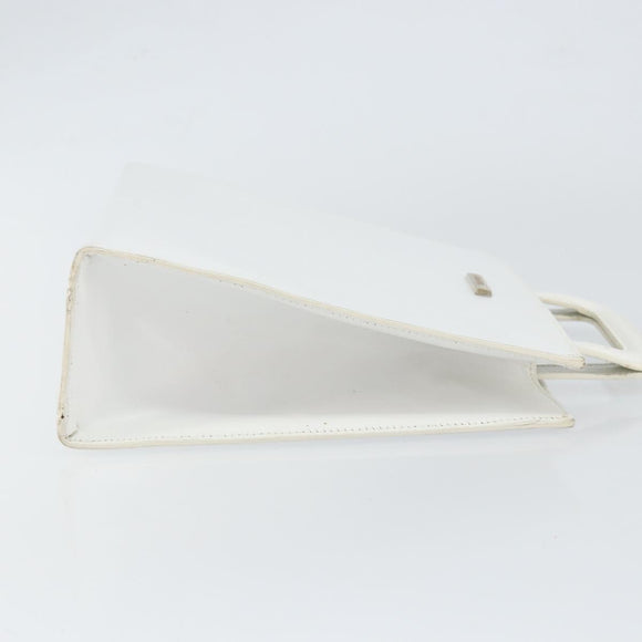 GUCCI Hand Bag Leather White Gold 001 2122 1773 Auth 146899