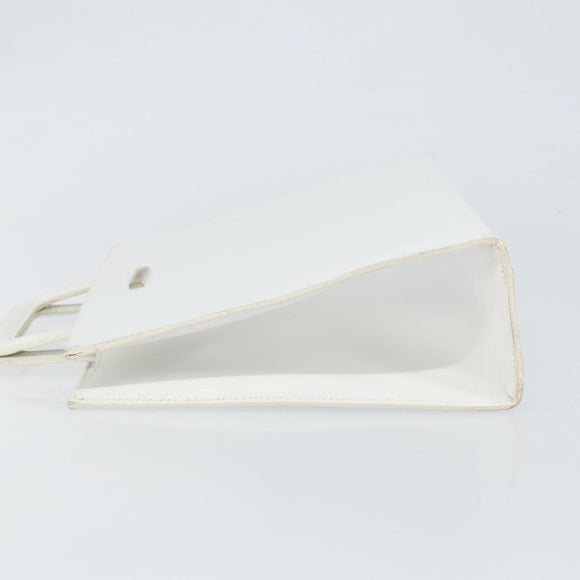 GUCCI Hand Bag Leather White Gold 001 2122 1773 Auth 146899