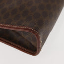 Christian Dior Celine Macadam Canvas Tas PVC Leer 2-delig Bruin Marineblauw Authentiek 146900-14