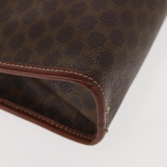Christian Dior Celine Macadam Canvas Tas PVC Leer 2-delig Bruin Marineblauw Authentiek 146900