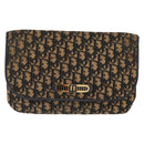 Christian Dior Celine Macadam Canvas Tas PVC Leer 2-delig Bruin Marineblauw Authentiek 146900-2