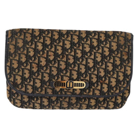 Christian Dior Celine Macadam Canvas Bag PVC Leather 2 Set Brown Navy Auth 146900 - 0