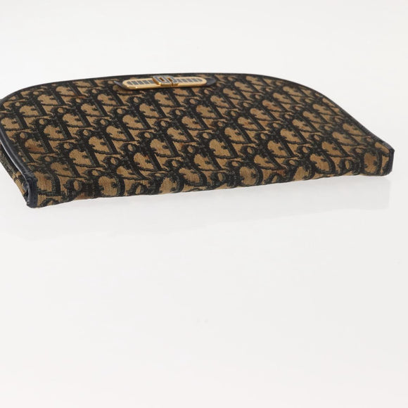 Christian Dior Celine Macadam Canvas Tas PVC Leer 2-delig Bruin Marineblauw Authentiek 146900