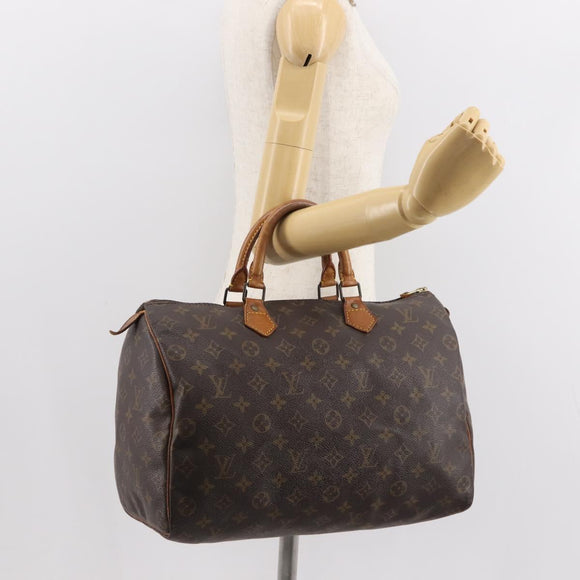LOUIS VUITTON Monogram Speedy 35 Hand Bag M41524 LV Auth 146906