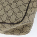 GUCCI GG Supreme Shoulder Bag PVC Brown Gold 201448 Auth 146911-16