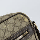 GUCCI GG Supreme Shoulder Bag PVC Brown Gold 201448 Auth 146911-9