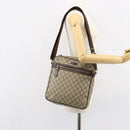 GUCCI GG Supreme Shoulder Bag PVC Brown Gold 201448 Auth 146911-24