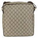 GUCCI GG Supreme Shoulder Bag PVC Brown Gold 201448 Auth 146911-2