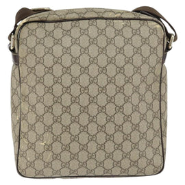 GUCCI GG Supreme Shoulder Bag PVC Brown Gold 201448 Auth 146911 - 0