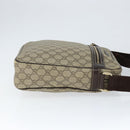 GUCCI GG Supreme Shoulder Bag PVC Brown Gold 201448 Auth 146911-3