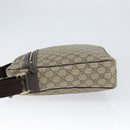 GUCCI GG Supreme Shoulder Bag PVC Brown Gold 201448 Auth 146911-4