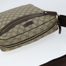 GUCCI GG Supreme Shoulder Bag PVC Brown Gold 201448 Auth 146911-6