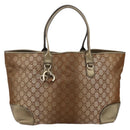 GUCCI GG Canvas Heart Bit Tote Bag Beige Gold 269956 Auth 146912-13