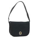 Christian Dior Trotter Canvas Shoulder Bag Black Gold Auth 146914-1