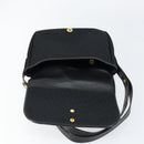 Christian Dior Trotter Canvas Shoulder Bag Black Gold Auth 146914-10