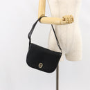Christian Dior Trotter Canvas Shoulder Bag Black Gold Auth 146914-21