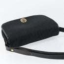 Christian Dior Trotter Canvas Shoulder Bag Black Gold Auth 146914-6