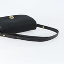 Christian Dior Trotter Canvas Shoulder Bag Black Gold Auth 146914-7