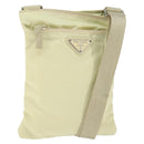 PRADA Shoulder Bag Nylon Ivory Silver Auth 146915-1