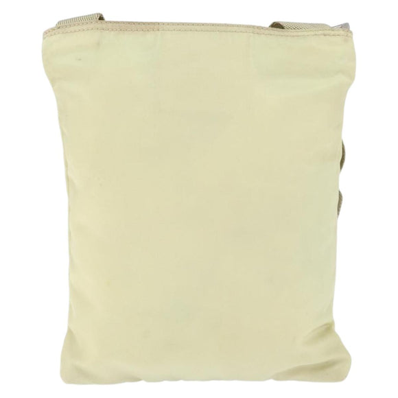 PRADA Shoulder Bag Nylon Ivory Silver Auth 146915