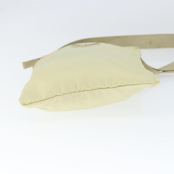PRADA Shoulder Bag Nylon Ivory Silver Auth 146915