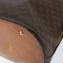 CELINE Macadam Canvas Hand Bag PVC Leather Brown Gold Auth 146916-14