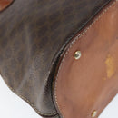 CELINE Macadam Canvas Hand Bag PVC Leather Brown Gold Auth 146916-15