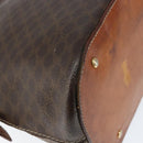 CELINE Macadam Canvas Hand Bag PVC Leather Brown Gold Auth 146916-17