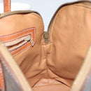 CELINE Macadam Canvas Hand Bag PVC Leather Brown Gold Auth 146916-19