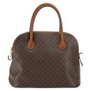 CELINE Macadam Canvas Hand Bag PVC Leather Brown Gold Auth 146916-13