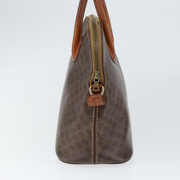 CELINE Macadam Canvas Hand Bag PVC Leather Brown Gold Auth 146916