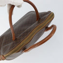 CELINE Macadam Canvas Hand Bag PVC Leather Brown Gold Auth 146916-6