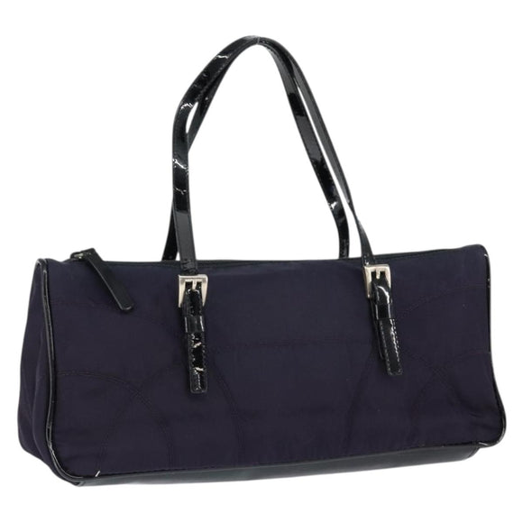 PRADA Hand Bag Nylon Purple Silver Auth 146924