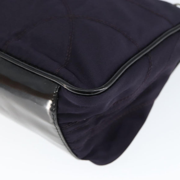 PRADA Hand Bag Nylon Purple Silver Auth 146924
