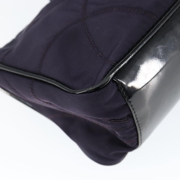 PRADA Hand Bag Nylon Purple Silver Auth 146924