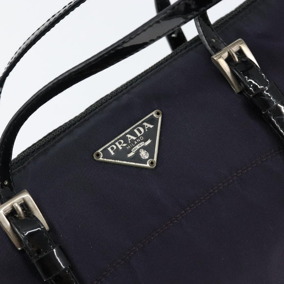 PRADA Hand Bag Nylon Purple Silver Auth 146924