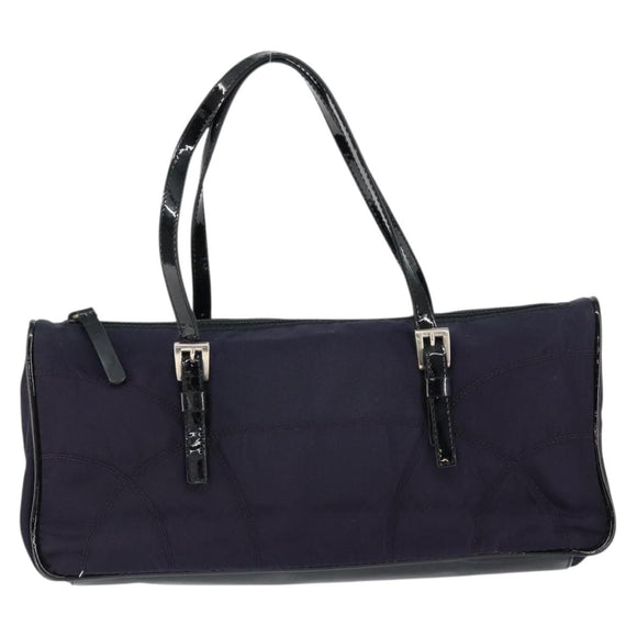 PRADA Hand Bag Nylon Purple Silver Auth 146924