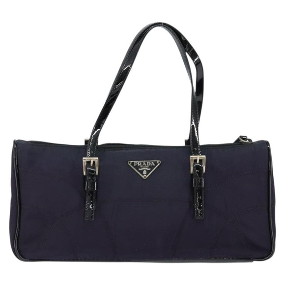 PRADA Hand Bag Nylon Purple Silver Auth 146924