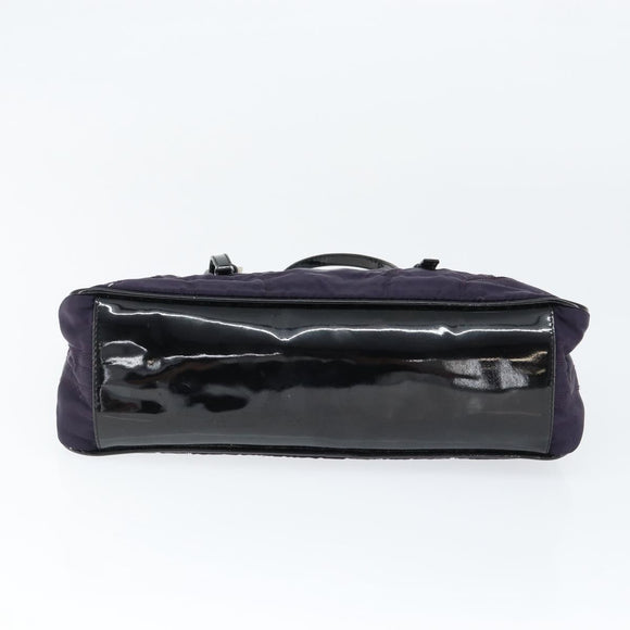 PRADA Hand Bag Nylon Purple Silver Auth 146924
