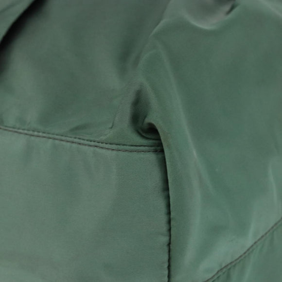 PRADA Hand Bag Nylon Green Gold Auth 146925