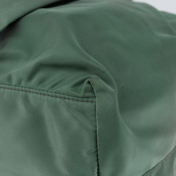 PRADA Hand Bag Nylon Green Gold Auth 146925