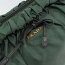 PRADA Hand Bag Nylon Green Gold Auth 146925-17