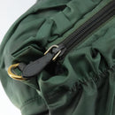 PRADA Hand Bag Nylon Green Gold Auth 146925-18