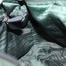 PRADA Hand Bag Nylon Green Gold Auth 146925-20