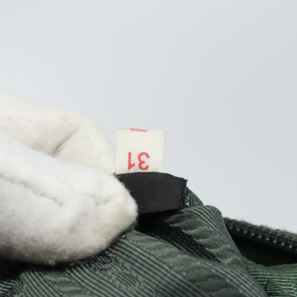 PRADA Hand Bag Nylon Green Gold Auth 146925