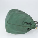 PRADA Hand Bag Nylon Green Gold Auth 146925-3