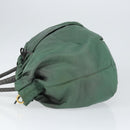 PRADA Hand Bag Nylon Green Gold Auth 146925-4